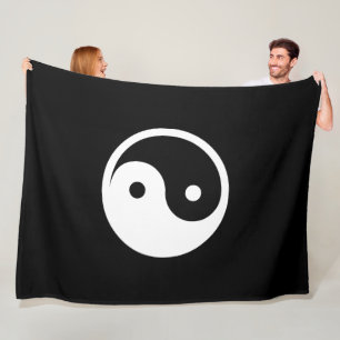 Yin Yang Symbol - solid tattoo design 2 Fleece Blanket
