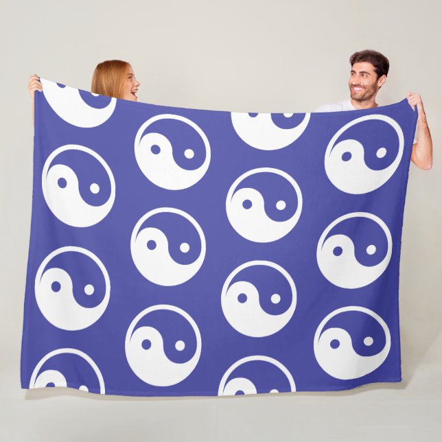 Yin Yang Symbol - solid tattoo design 2 Fleece Blanket (In Situ)
