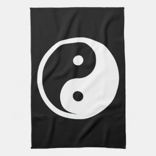 Yin Yang Symbol - solid tattoo design 2 Kitchen Towel