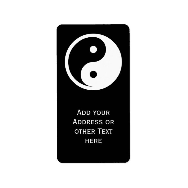 Yin Yang Symbol - solid tattoo design 2 Label (Front)