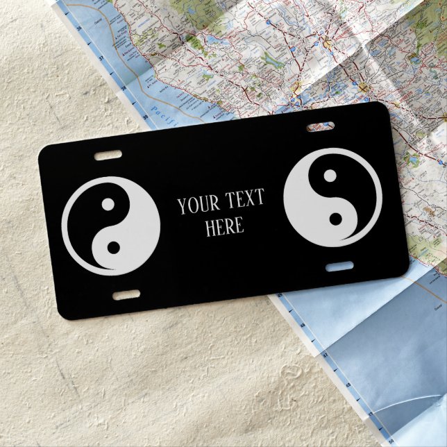 Yin Yang Symbol - solid tattoo design 2 License Plate (In Situ)