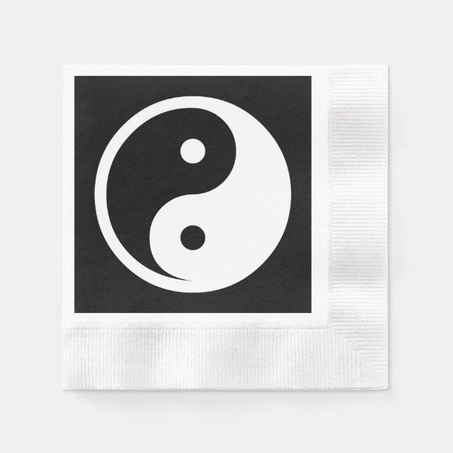 Yin Yang Symbol - solid tattoo design 2 Napkins (Front)