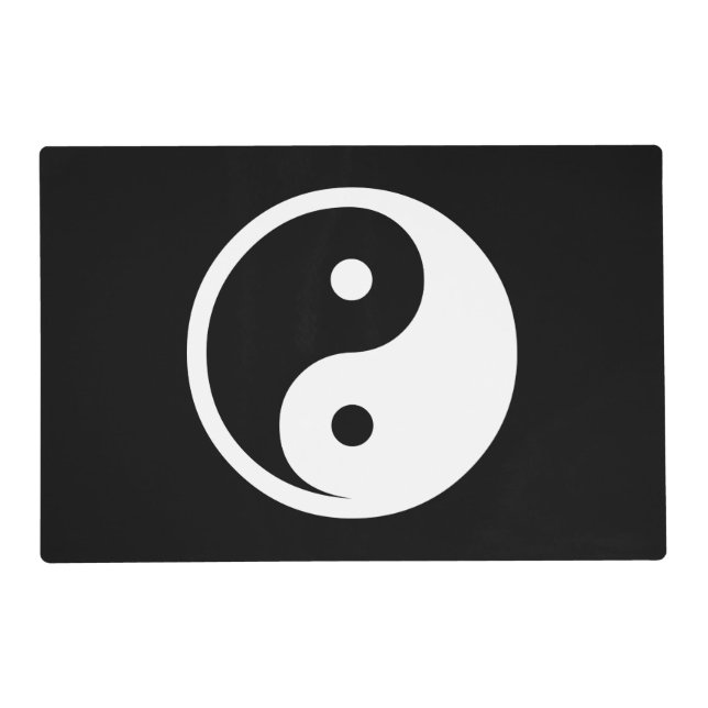 Yin Yang Symbol - solid tattoo design 2 Placemat (Front)