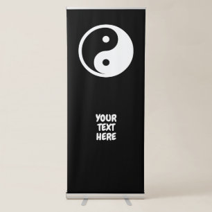 Yin Yang Symbol - solid tattoo design 2 Retractable Banner