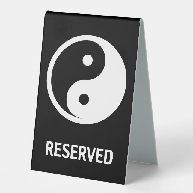 Yin Yang Symbol - solid tattoo design 2 Table Tent (Front)