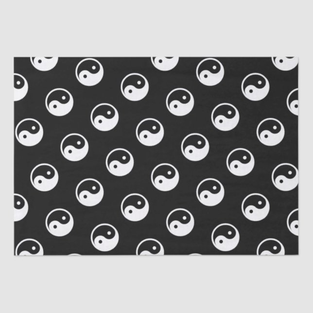 Yin Yang Symbol - solid tattoo design 2 Tissue Paper (Front)