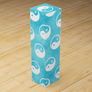 Yin Yang Symbol - solid tattoo design 2 Wine Box