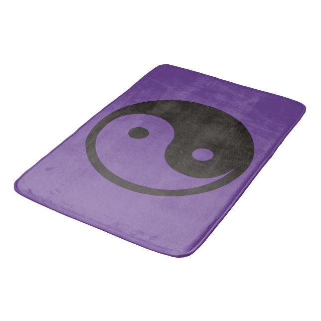 Yin Yang Symbol - solid tattoo design Bath Mat (Angled)