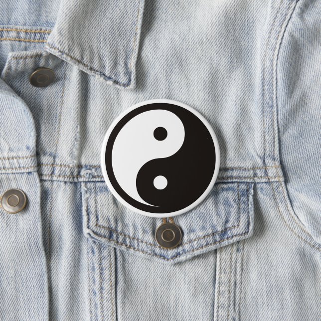 Yin Yang Symbol - solid tattoo design Button (In Situ)