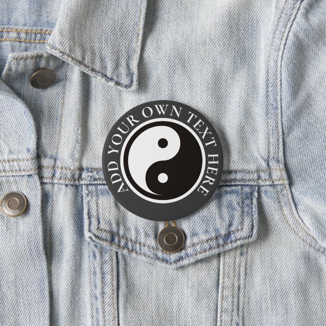 Yin Yang Symbol - solid tattoo design Button (In Situ)
