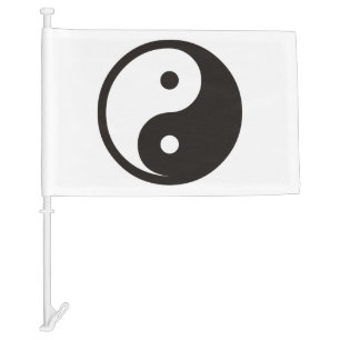 Yin Yang Symbol - solid tattoo design Car Flag