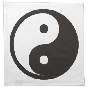 Yin Yang Symbol - solid tattoo design Cloth Napkin