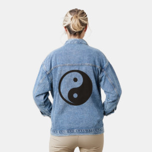 Yin Yang Symbol - solid tattoo design Denim Jacket