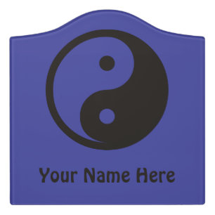 Yin Yang Symbol - solid tattoo design Door Sign