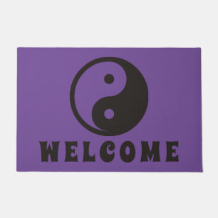 Yin Yang Symbol - solid tattoo design Doormat