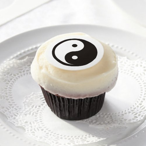 Yin Yang Symbol _ solid tattoo design Edible Frosting Rounds