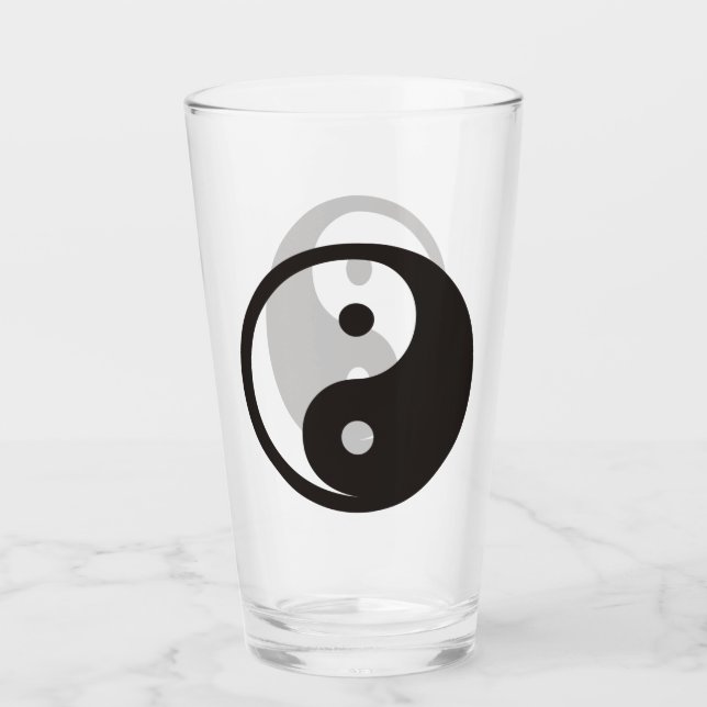 Yin Yang Symbol - solid tattoo design Glass (Front)