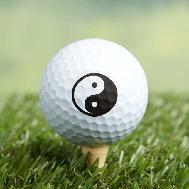Yin Yang Symbol - solid tattoo design Golf Balls (Insitu Tee)