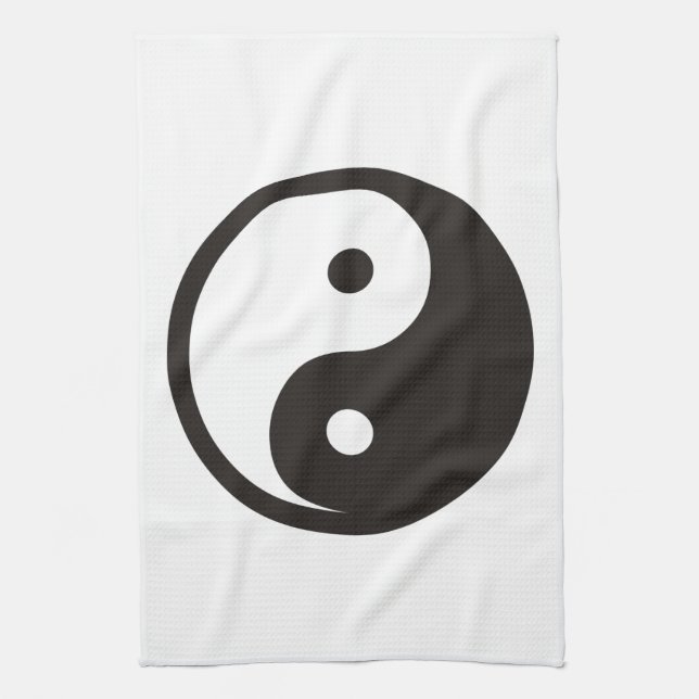 Yin Yang Symbol - solid tattoo design Kitchen Towel (Vertical)