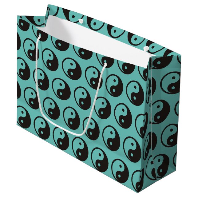 Yin Yang Symbol - solid tattoo design Large Gift Bag (Front Angled)