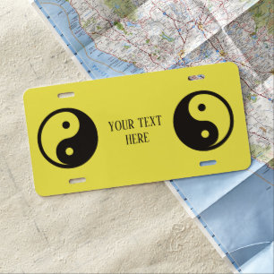 Yin Yang Symbol - solid tattoo design License Plate
