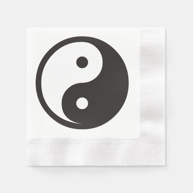 Yin Yang Symbol - solid tattoo design Napkins (Front)