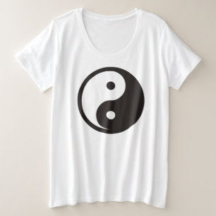 Yin Yang Symbol - solid tattoo design Plus Size T-Shirt