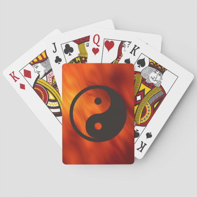 Yin Yang Symbol - solid tattoo design Poker Cards (Back)