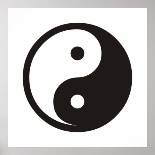 Yin Yang Symbol _ solid tattoo design Poster