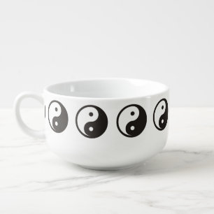Yin Yang Symbol - solid tattoo design Soup Mug