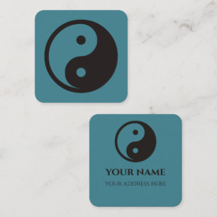 Yin Yang Symbol - solid tattoo design Square Business Card