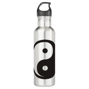 Yin Yang Symbol - solid tattoo design Stainless Steel Water Bottle