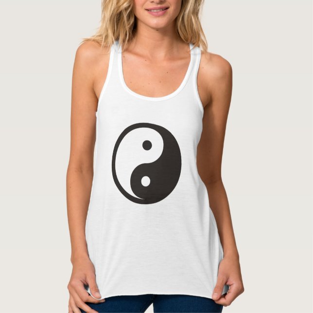 Yin Yang Symbol - solid tattoo design Tank Top (Front)