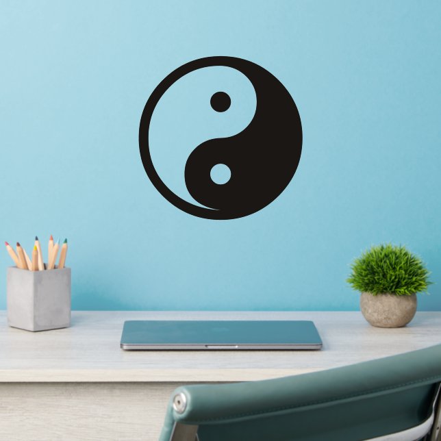 Yin Yang Symbol - solid tattoo design Wall Decal (Home Office 2)
