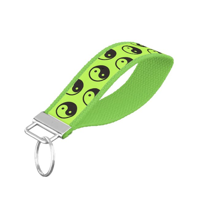 Yin Yang Symbol - solid tattoo design Wrist Keychain (Angled Down)