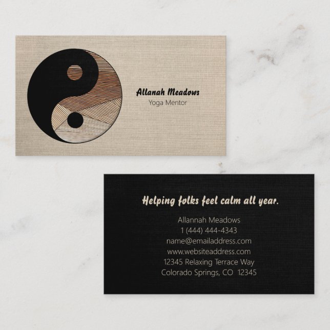 Yin-Yang Symbol Soothing Meditative Business Card (Front/Back)