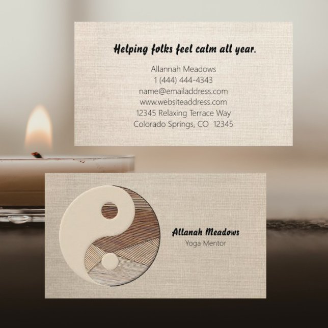 Yin-Yang Symbol Soothing Meditative Business Card (Creator Uploaded)