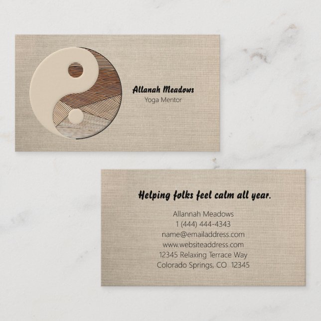 Yin-Yang Symbol Soothing Meditative Business Card (Front/Back)