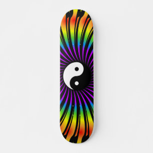 Yin Yang Symbol & Spiral Design: Skateboard