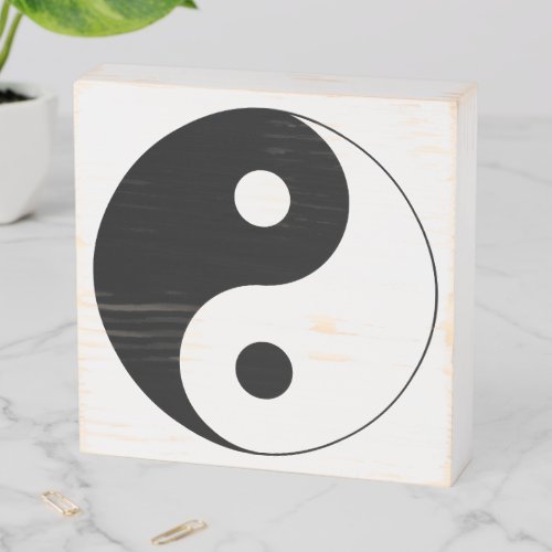 Yin Yang Symbol Spiritual Wooden Box Sign