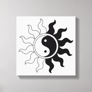 Yin Yang symbol sun Canvas Print