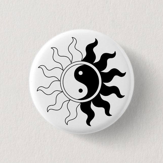 Yin Yang symbol sun Pinback Button (Front)