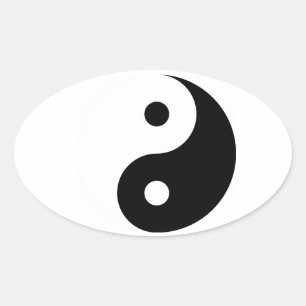 Yin Yang Symbol, Taoism Oval Sticker