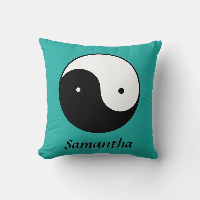 Yin Yang Symbol Throw Pillow (Front)