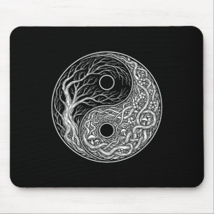 Yin Yang Symbol Tree Of Life, Tai Chi, Qigong, Yog Mouse Pad