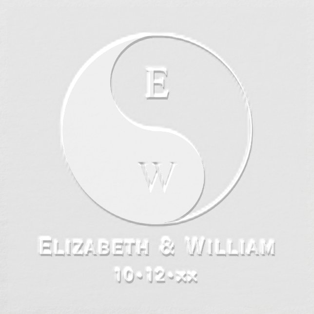 Yin Yang Symbol with Monogram Initials Wedding Embosser (Design)
