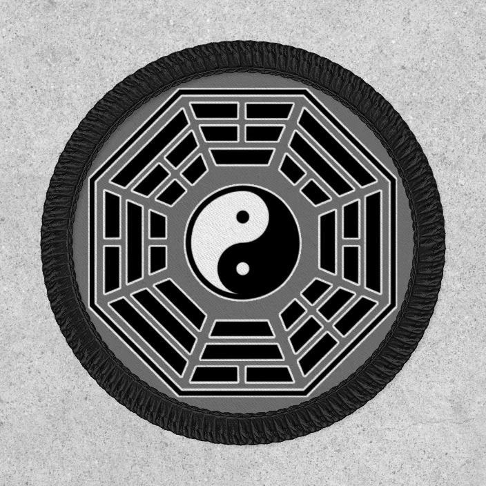 Yin yang tao taoism peace trance boho hippie yoga Lotus applique iron on patch