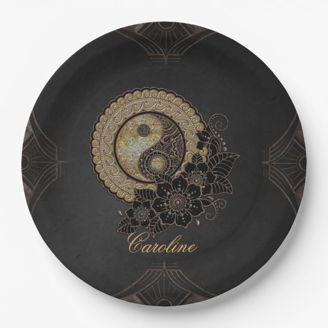 Yin yang the symbol that represents balance  paper plates (Front)