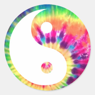 Yin-Yang Tie Dye Classic Round Sticker