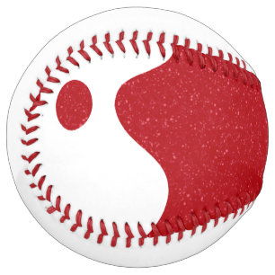 Yin Yang Tomato Red Custom Softball Design